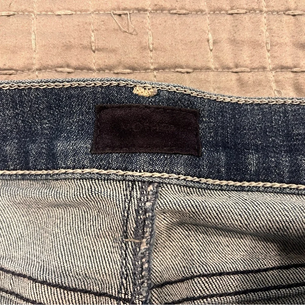 MOTHER Blue Denim Pencil Skirt with Frayed Hem - Picture 4 of 4